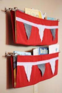 No Sew Fabric Bookshelf